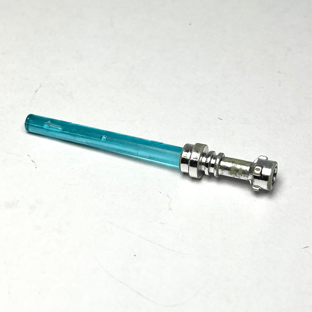 LEGO Star Wars Lightsaber Weapon Chrome Silver Hilt Trans Light Blue Blade 64567